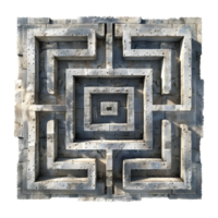 AI generated 3D Rendering of a Pathfinding Maze on Transparent Background - Ai Generated png