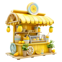 AI generated 3D Rendering of a Yellow Fruit stall on Transparent Background - Ai Generated png