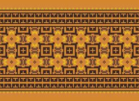 cross stitch traditional ethnic pattern paisley flower Ikat background abstract Aztec African Indonesian Indian seamless pattern for fabric print cloth dress carpet curtains and sarong vector