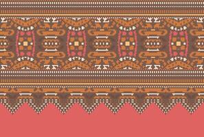 cross stitch Embroidery ethnic pattern, Vector Geometric ornate background, Cross stitch retro zigzag style, Blue and yellow pattern knitting continuous, Design for textile, fabric, digital print