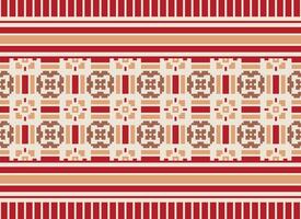 cross stitch traditional ethnic pattern paisley flower Ikat background abstract Aztec African Indonesian Indian seamless pattern for fabric print cloth dress carpet curtains and sarong vector