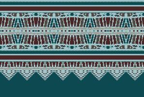 cross stitch traditional ethnic pattern paisley flower Ikat background abstract Aztec African Indonesian Indian seamless pattern for fabric print cloth dress carpet curtains and sarong vector