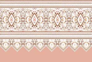 cross stitch Embroidery ethnic pattern, Vector Geometric ornate background, Cross stitch retro zigzag style, Blue and yellow pattern knitting continuous, Design for textile, fabric, digital print