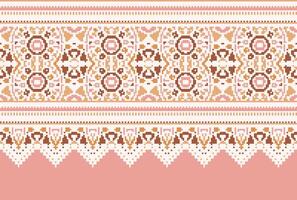 cross stitch Embroidery ethnic pattern, Vector Geometric ornate background, Cross stitch retro zigzag style, Blue and yellow pattern knitting continuous, Design for textile, fabric, digital print