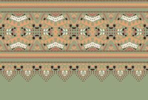cross stitch Embroidery ethnic pattern, Vector Geometric ornate background, Cross stitch retro zigzag style, Blue and yellow pattern knitting continuous, Design for textile, fabric, digital print