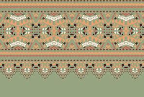 cross stitch Embroidery ethnic pattern, Vector Geometric ornate background, Cross stitch retro zigzag style, Blue and yellow pattern knitting continuous, Design for textile, fabric, digital print