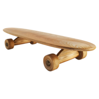 ai generato 3d interpretazione di un' di legno skateboard su trasparente sfondo - ai generato png