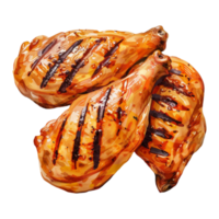 ai généré autocollant de une grillé poulet sur une transparent Contexte - ai généré png