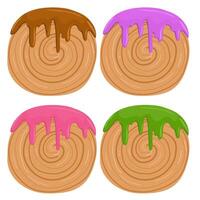 set of Bombolone with different glaze vector