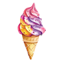 AI generated Sticker of a Ice Cream On a Transparent Background - Ai Generated png
