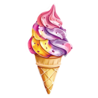 AI generated Sticker of a Ice Cream On a Transparent Background - Ai Generated png