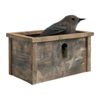 AI generated 3D Rendering of a Sparrow Wooden Small House on Transparent Background - Ai Generated png