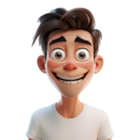 ai generado 3d representación de un joven hombre en pie y sonriente en transparente antecedentes - ai generado png