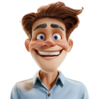 AI generated 3D Rendering of a Young Man Standing and Smiling on Transparent Background - Ai Generated png