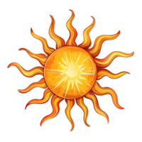 ai gerado adesivo do uma Sol em uma transparente fundo - ai gerado png