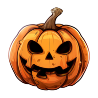 AI generated Sticker of a Horror Pumpkin On a Transparent Background - Ai Generated png