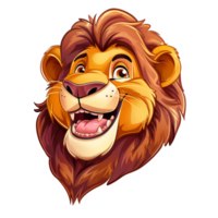 ai généré autocollant de une souriant Lion clipart sur une transparent Contexte - ai généré png