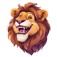 AI generated Sticker of a Smiling Lion Clipart On a Transparent Background - Ai Generated png