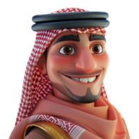 AI generated 3D Rendering of a Arabic Cartoon Boy on Transparent Background - Ai Generated png