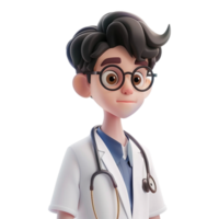 AI generated 3D Rendering of a Doctor Standing on Transparent Background - Ai Generated png