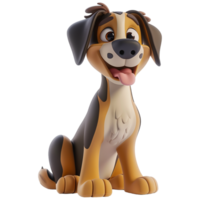 AI generated 3D Rendering of a Cute Dog on Transparent Background - Ai Generated png