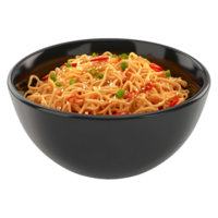 ai genererad 3d tolkning av en spaghetti i en skål på transparent bakgrund - ai genererad png