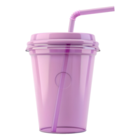 ai generado 3d representación de un vacío portátil jugo vaso en transparente antecedentes - ai generado png