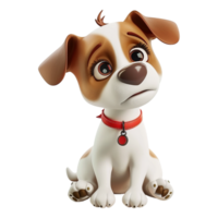 AI generated 3D Rendering of a Cute Dog on Transparent Background - Ai Generated png