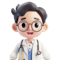 ai gerado 3d Renderização do uma médico em pé em transparente fundo - ai gerado png