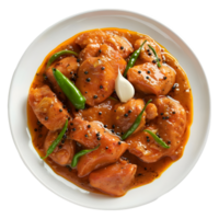 AI generated 3D Rendering of a Spicy Chicken in a Plate on Transparent Background - Ai Generated png