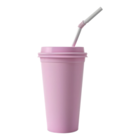 ai generado 3d representación de un vacío portátil jugo vaso en transparente antecedentes - ai generado png