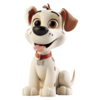 ai généré 3d le rendu de une mignonne chien sur transparent Contexte - ai généré png