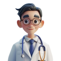 AI generated 3D Rendering of a Doctor Standing on Transparent Background - Ai Generated png