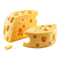 AI generated 3D Rendering of a Yellow Tasty Cheese on Transparent Background - Ai Generated png