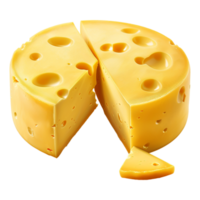 AI generated 3D Rendering of a Yellow Tasty Cheese on Transparent Background - Ai Generated png