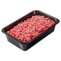 ai gerado 3d Renderização do uma cru carne moer carne em transparente fundo - ai gerado png