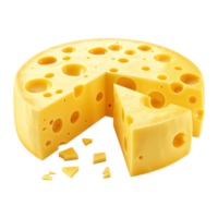 ai gerado 3d Renderização do uma amarelo saboroso queijo em transparente fundo - ai gerado png