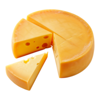 AI generated 3D Rendering of a Yellow Tasty Cheese on Transparent Background - Ai Generated png