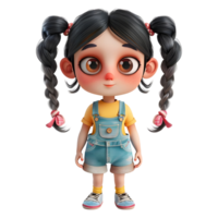 AI generated 3D Rendering of a Toddler Girl Standing and Smiling on Transparent Background - Ai Generated png