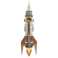 AI generated 3D Rendering of a Space Rocket on Transparent Background - Ai Generated png