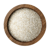 ai generado 3d representación de un arroz en un cuenco en transparente antecedentes - ai generado png