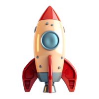 AI generated 3D Rendering of a Space Rocket on Transparent Background - Ai Generated png