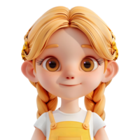 AI generated 3D Rendering of a Toddler Girl Standing and Smiling on Transparent Background - Ai Generated png