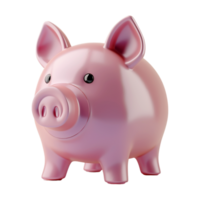 ai generado 3d representación de un cerdito banco en transparente antecedentes - ai generado png