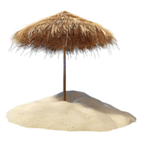 ai generado 3d representación de un palma árbol paraguas sombrero en transparente antecedentes - ai generado png