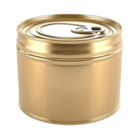 AI generated 3D Rendering of a Empty Small Gold Steel Can on Transparent Background - Ai Generated png