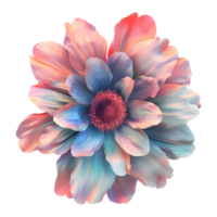 ai généré 3d le rendu de une coloré magnifique fleur sur transparent Contexte - ai généré png