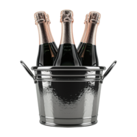 ai gegenereerd 3d renderen van een champagne of wijn flessen Aan transparant achtergrond - ai gegenereerd png