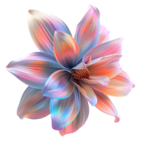 ai gerado 3d Renderização do uma colorida lindo flor em transparente fundo - ai gerado png