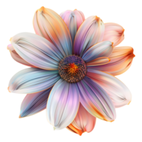 ai generato 3d interpretazione di un' colorato bellissimo fiore su trasparente sfondo - ai generato png